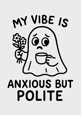 Nervous Ghost With Flowers