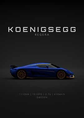 Koenigsegg Regera Blue and Gold