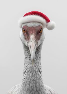 Crane with Santa Hat