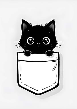 Pocket Cat Illustration