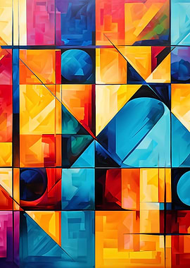 Abstract Geometric Colorful Squares