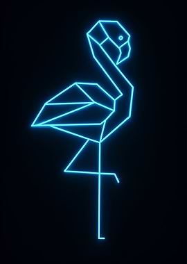 Neon Flamingo Geometric