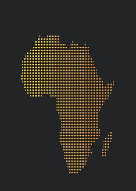 Africa Map Dotted Gold
