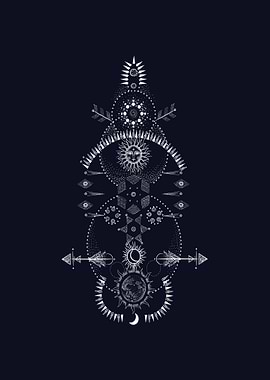 Celestial Totem: Sun, Moon, and Stars