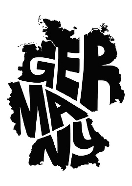 Germany Map Typography
