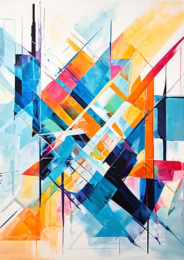Colorful Abstract Geometric Painting