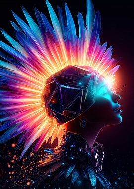 Neon Feathered Headdress Profile