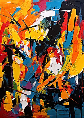 Colorful Abstract Expressionist Painting