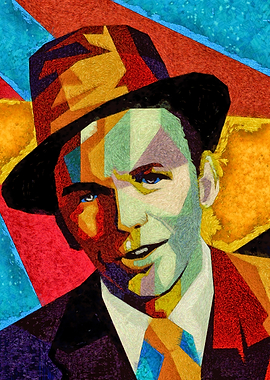Frank Sinatra Portrait in Abstract Style