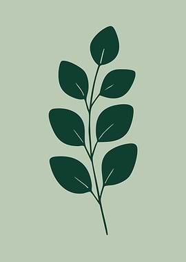 Dark Green Leaf Art