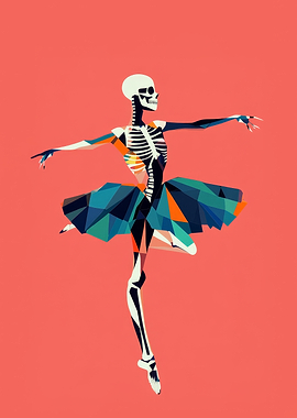 Geometric Skeleton Ballerina | Skeleton Ballerina Decor