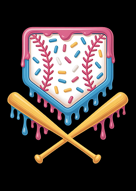Baseball Ice Cream Cartoon