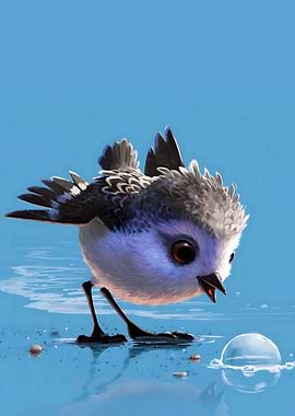 Piper Cute Bird with Bubble