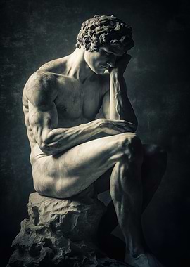 The Thinker Statue Pose of European Renaissance Art