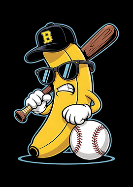 Banana Playing Baseball