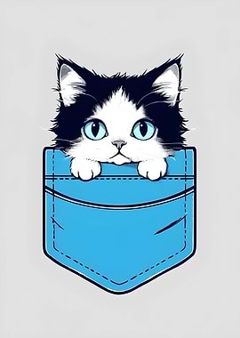 Cute Cat in Pocket