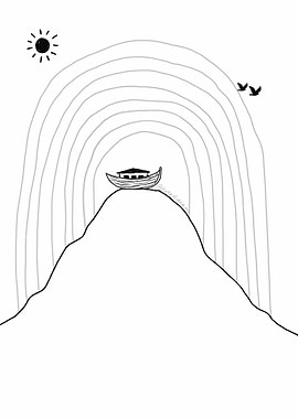 Noah’s ark minimalist Illustration