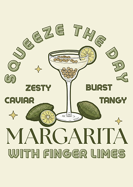 Margarita with Finger Limes Vintage Kitchen Art