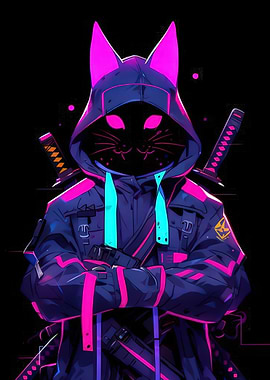 Cyberpunk Cat Ninja