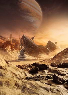 Martian Landscape with Satellite Dishes