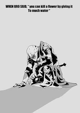 Sad Knight with a Quote