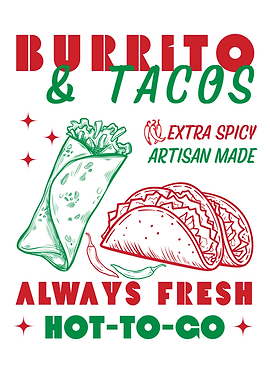 Burrito and Tacos Food Illustration