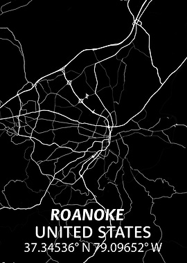 Roanoke, United States Map