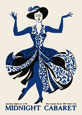 Midnight Cabaret Vintage Poster Art Deco