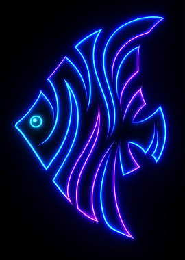 Neon Fish Silhouette