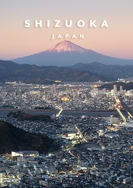 Shizuoka, Japan cityscape with Mount Fuji