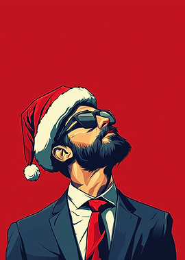Bearded Santa in Suit