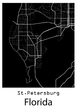 St. Petersburg, Florida Map Art