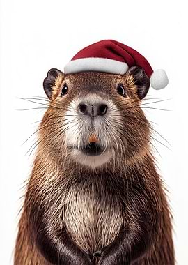 Festive Beaver Portrait
