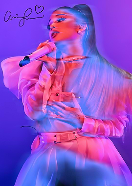 Ariana Grande performing with signature
