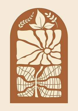 Abstract Floral Archway Illustration