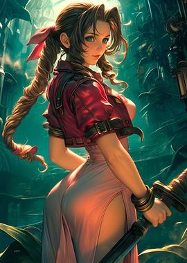 Aerith Gainsborough with Sword