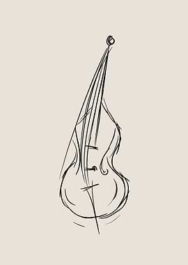 Cello Line Art