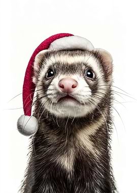 Festive Ferret Portrait