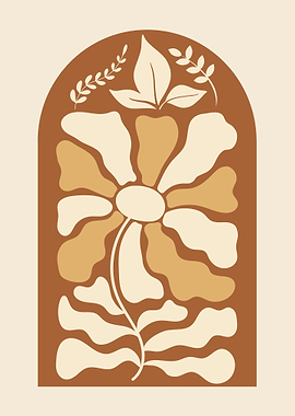 Floral Archway Illustration in Earth Tones