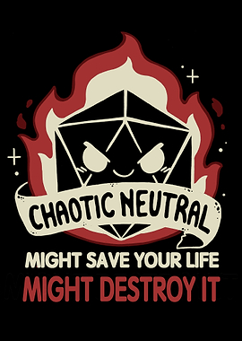 Chaotic Neutral D20 Dice Art