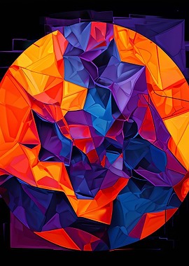 Abstract Geometric Circle with Vibrant Colors