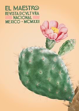 El Maestro Cactus Flower Vintage Poster