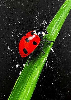 Ladybug on a Blade of Grass