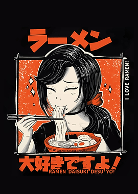 Anime Girl Eating Ramen
