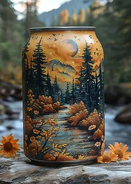 Painted Landscape on a Can