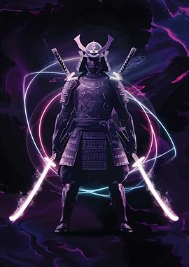 Neon Samurai Warrior