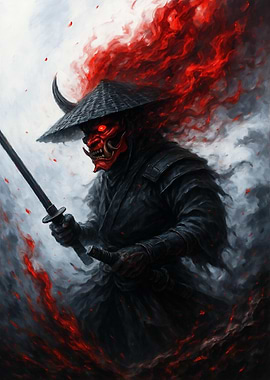 Demon Samurai Warrior with Katana