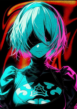 2B NieR Automata Cyan and Magenta