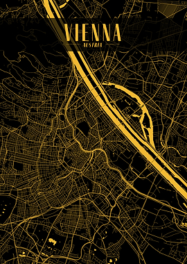 Vienna Golden Map Art