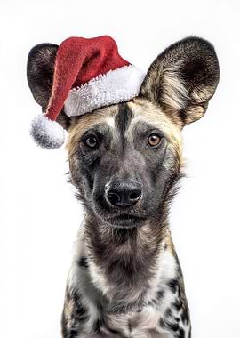 Festive African Wild Dog Portrait